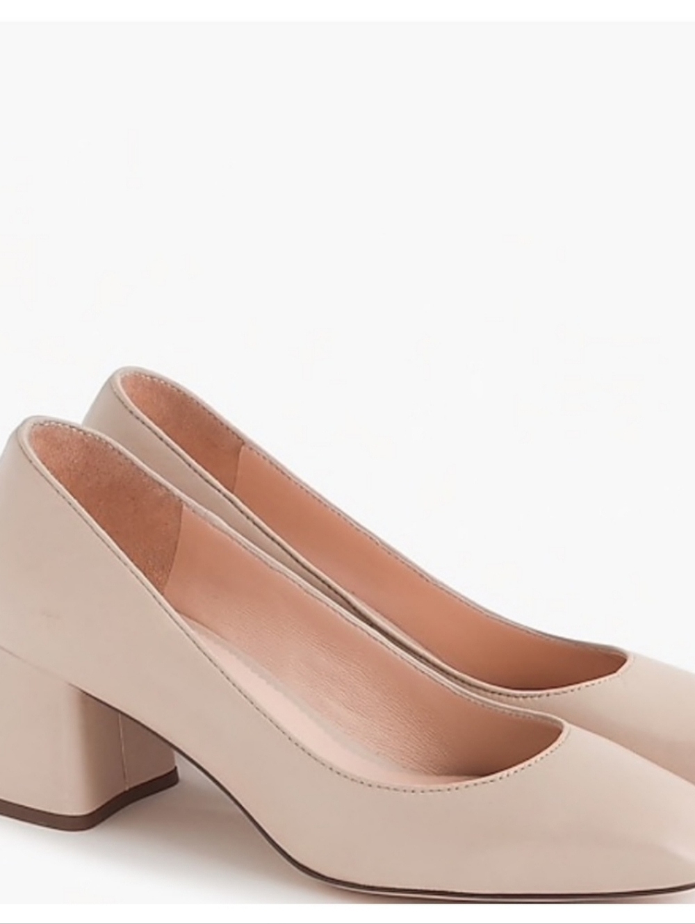 J. Crew Nude Blush Leather Block Heel Pumps - Picture 15 of 15